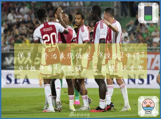 保罗·乔治表现低迷，8投仅2中得7分4板并有4次失误，三分球5投全失